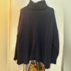 Aerie Dark Blue Cowl Neck Sweater